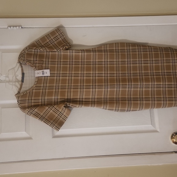 NWT Plaid Bodycon Dress - Picture 2 of 3
